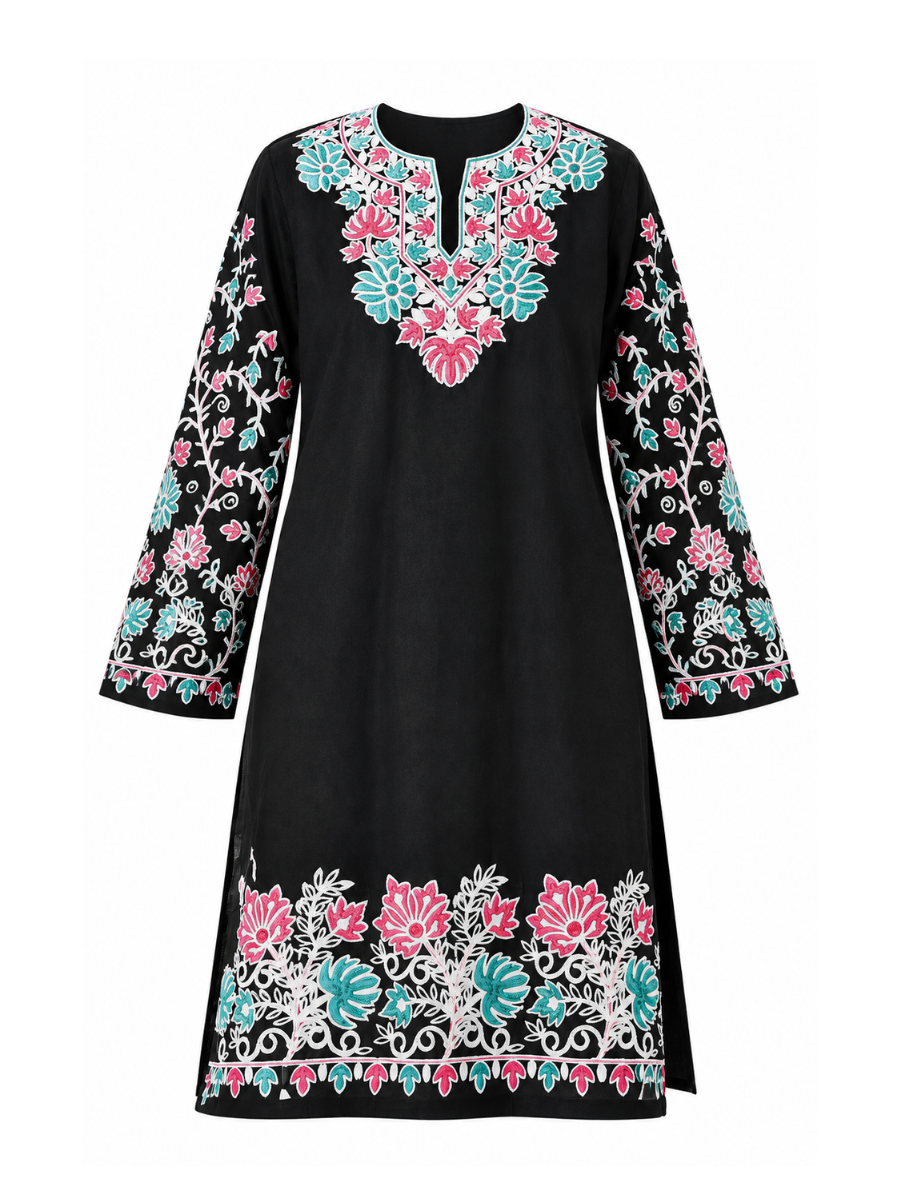 Kashmir Aari cotton Co-Ord Set | Ebony
